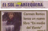 Carmen Ram os en la portada de El sol de Antequera